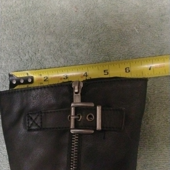 Women's tall black Biker boots size 8 - Picture 11 of 12